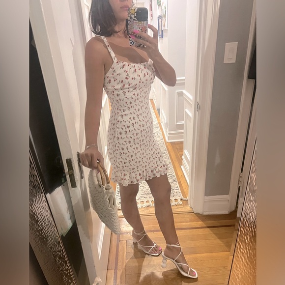 Abercrombie & Fitch cherry ruched smocked mini dress - Picture 1 of 6